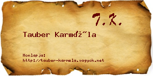 Tauber Karméla névjegykártya